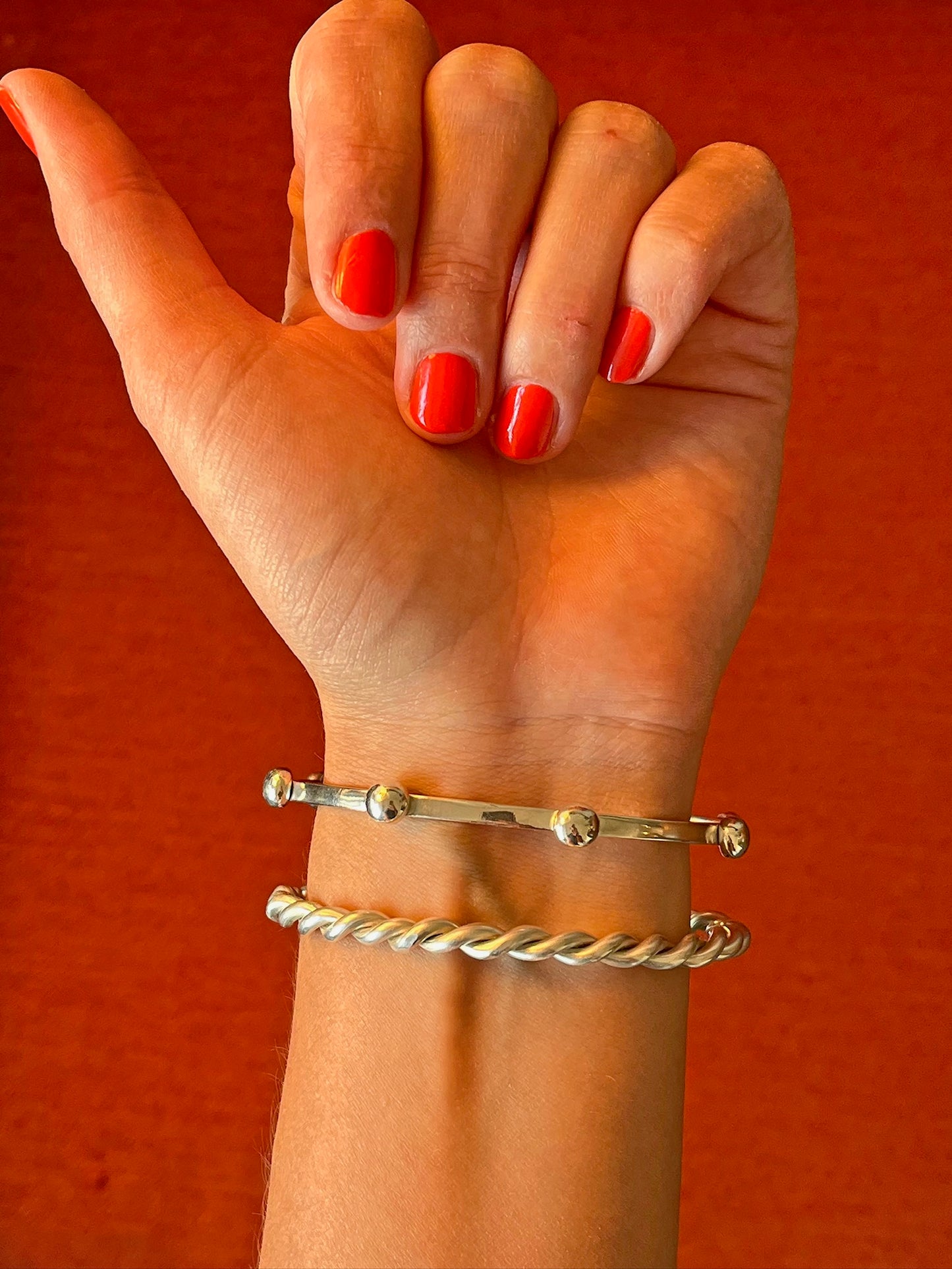 Sterling Silver Pebble Bangle