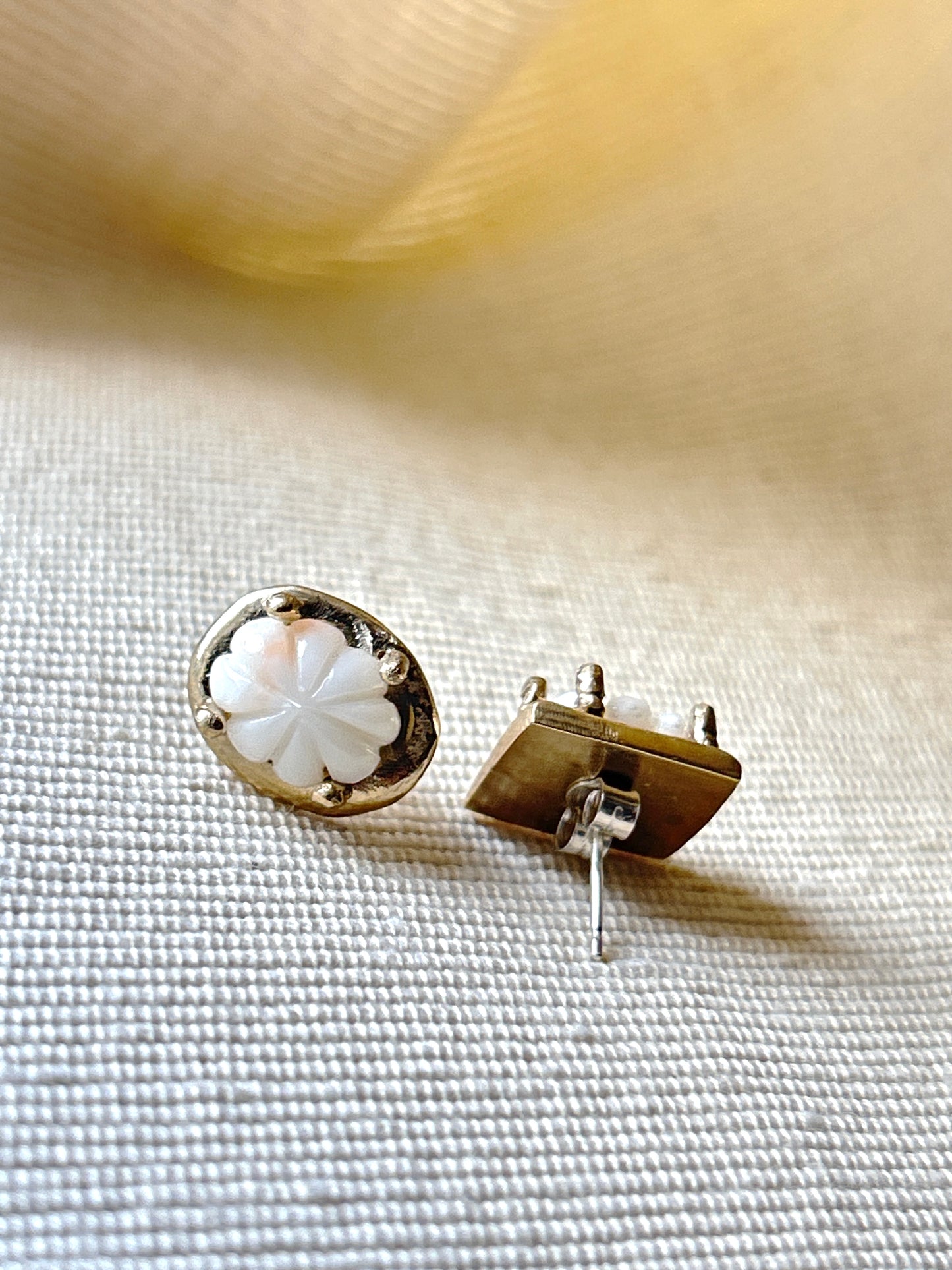 Brass and Coral Earrings