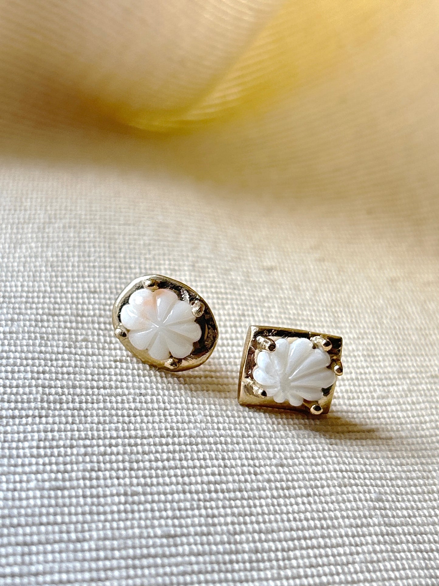 Brass and Coral Earrings