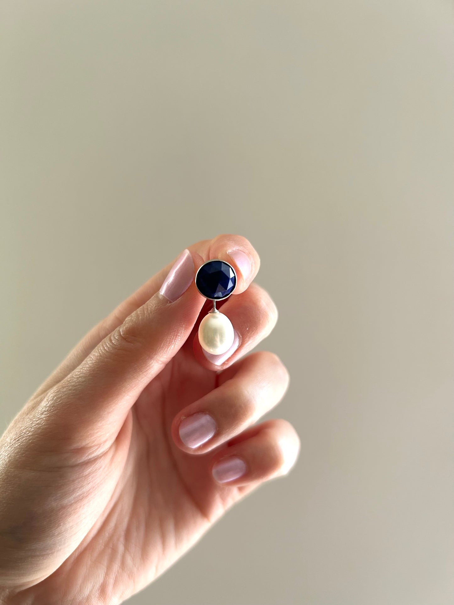 Lapis Lazuli and Pearl Earrings