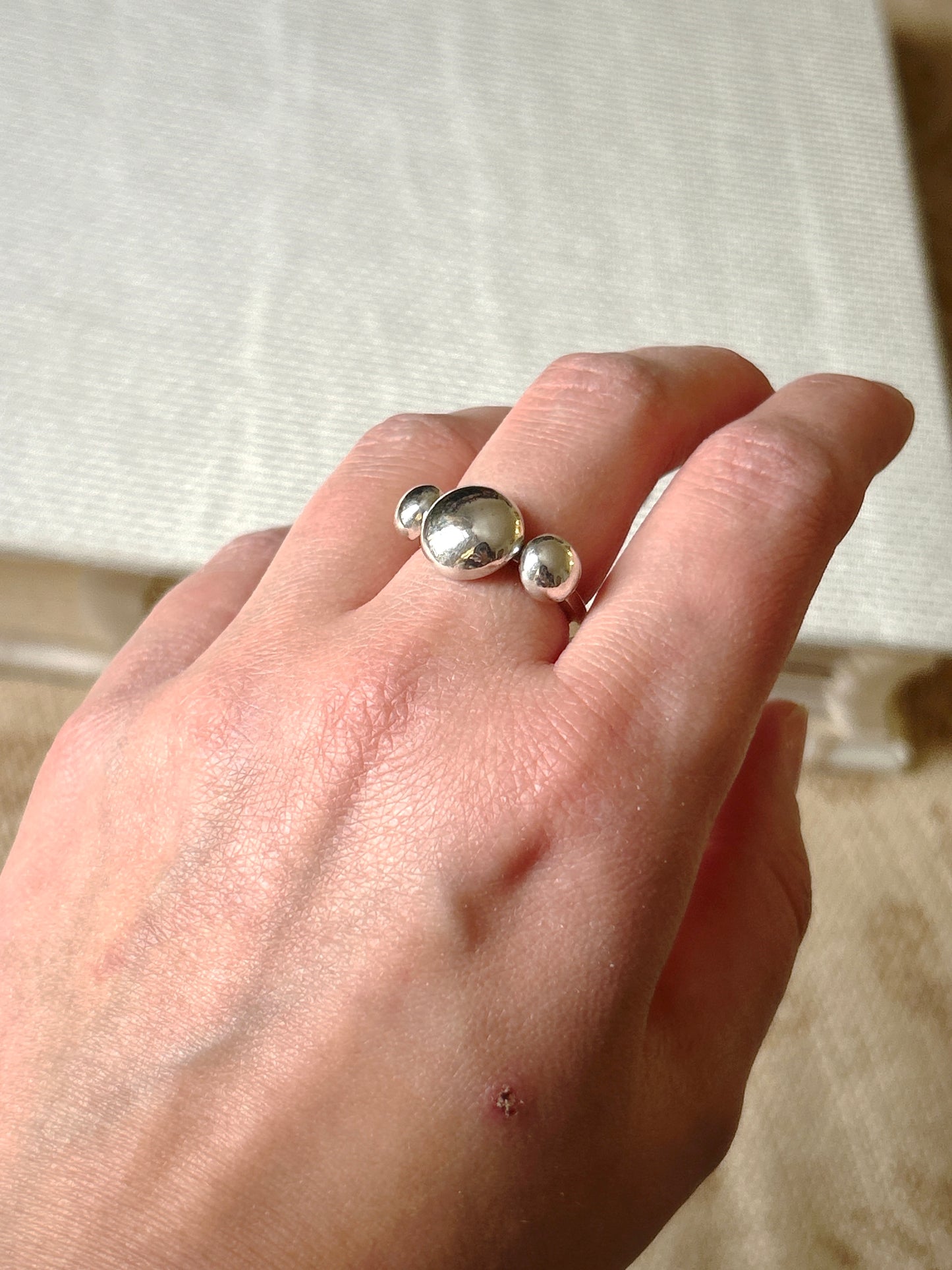 Sterling Silver Three Stone Ring