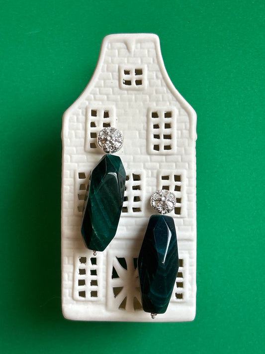 Forest Green Statement Earrings