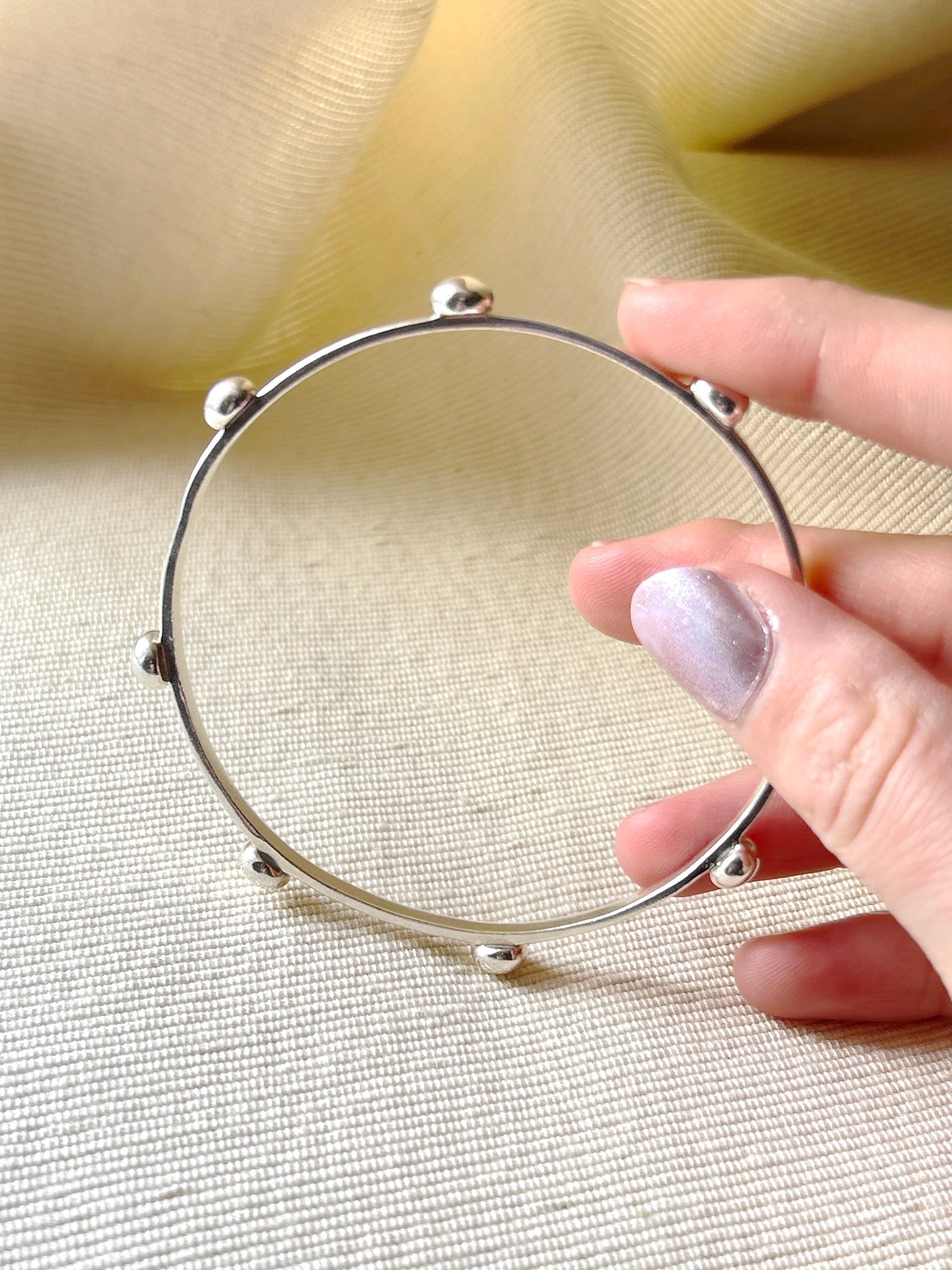 Sterling Silver Pebble Bangle