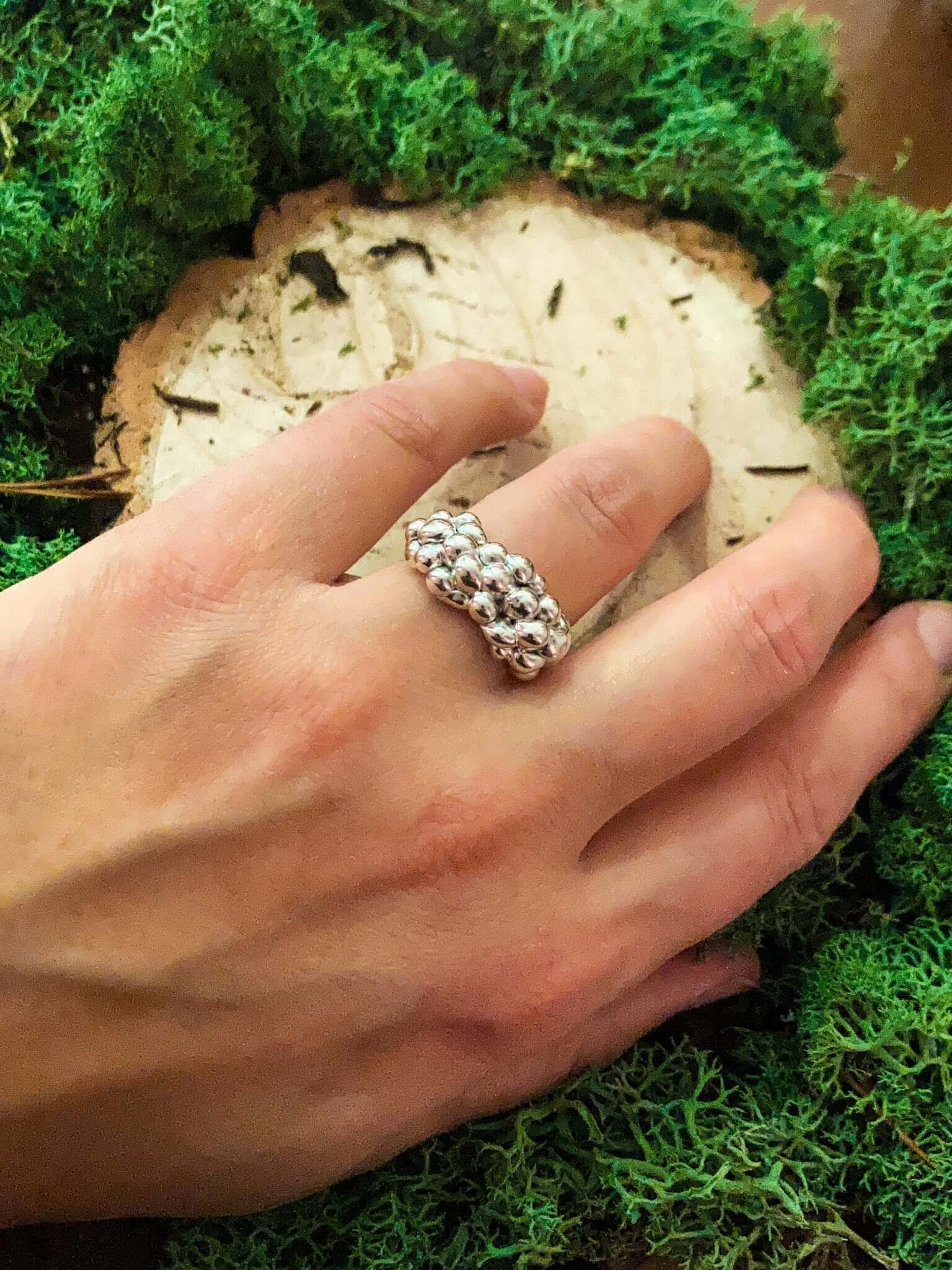 Silver Jewelry - Handmade Silver Bubble Ring 